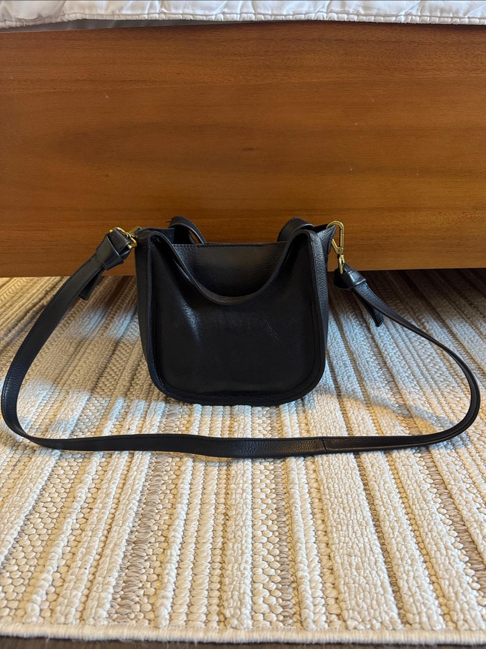 Madewell Classic Black Leather Crossbody Bag